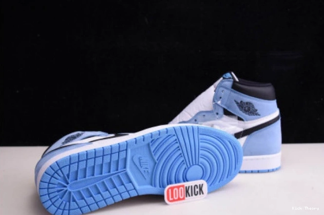 Kick Theory BLUE RETRO HIGH 1 555088-134 JORDAN AIR BLACK UNIVERSITY WHITE 0712